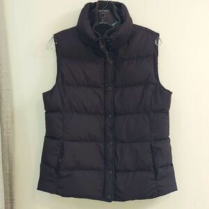 J. Crew Dark Brown Quilted Down Feather Puffer Vest Sz M